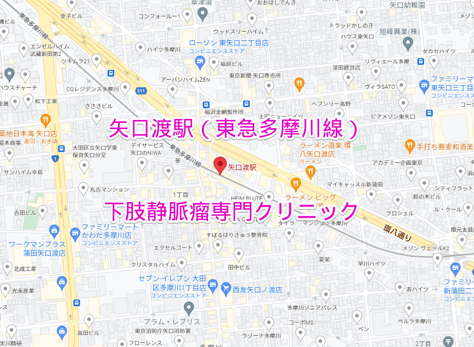矢口渡駅 東急多摩川線 下肢静脈瘤専門クリニック