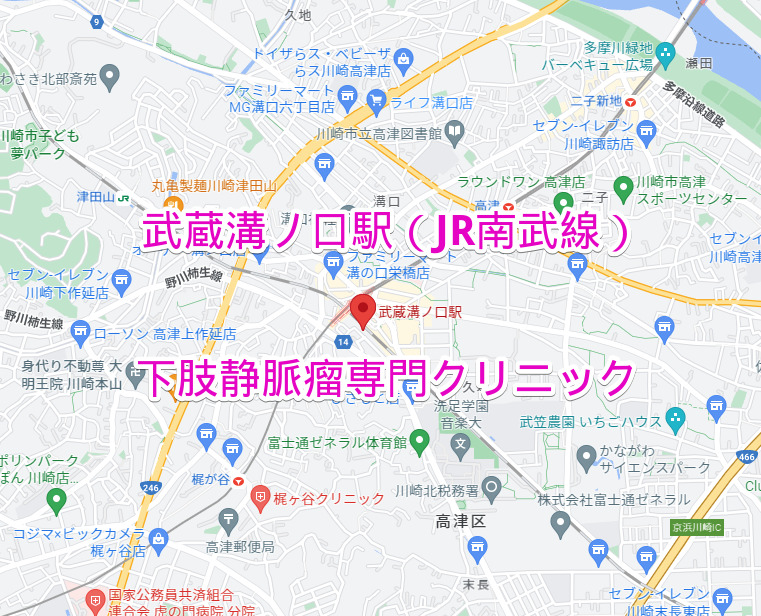 武蔵溝ノ口駅（JR南武線）下肢静脈瘤専門クリニック