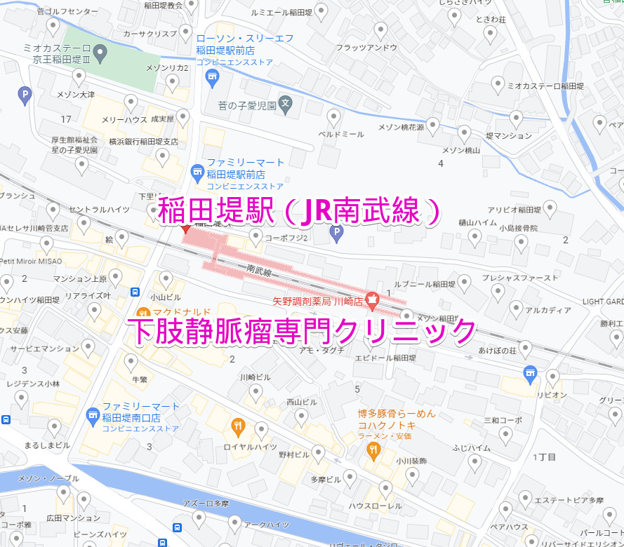 稲田堤駅（JR南武線）下肢静脈瘤専門クリニック