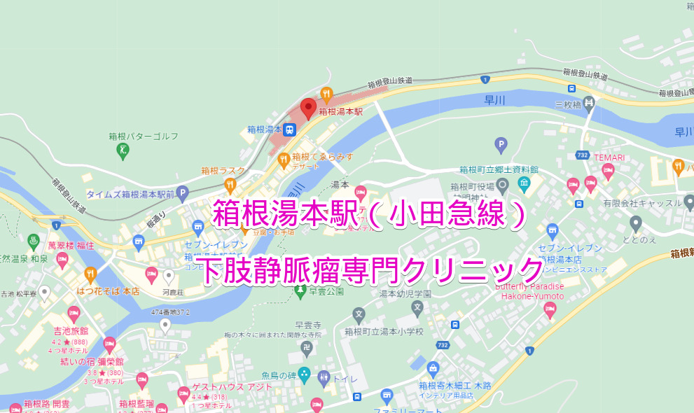 箱根湯本駅（小田急線）の下肢静脈瘤専門クリニック