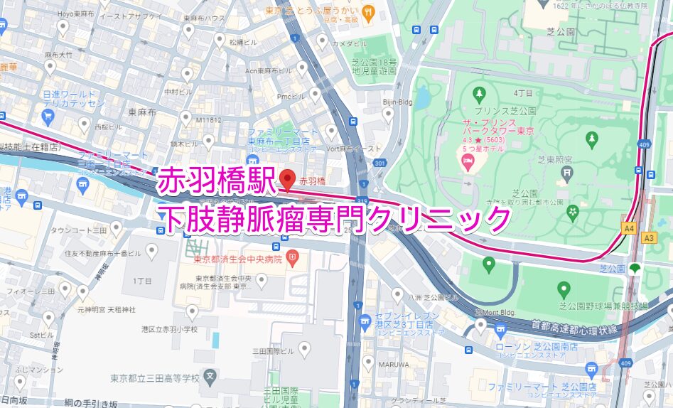 赤羽橋駅周辺の下肢静脈瘤専門クリニック