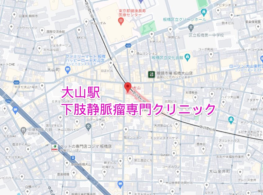 東武東上線大山駅周辺の下肢静脈瘤専門クリニック