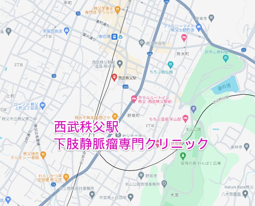 西武秩父駅から行く下肢静脈瘤専門クリニック