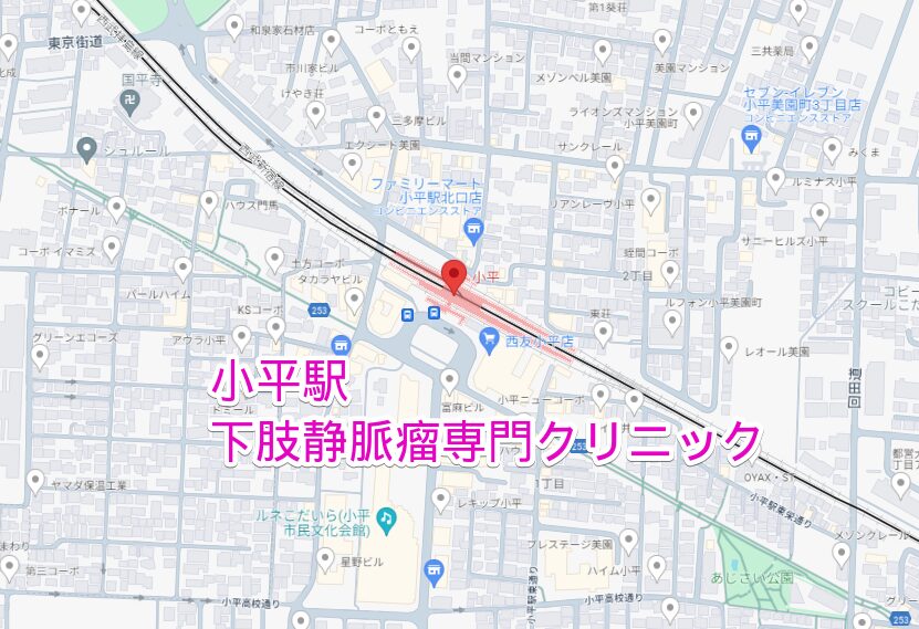 小平駅周辺の下肢静脈瘤専門クリニック