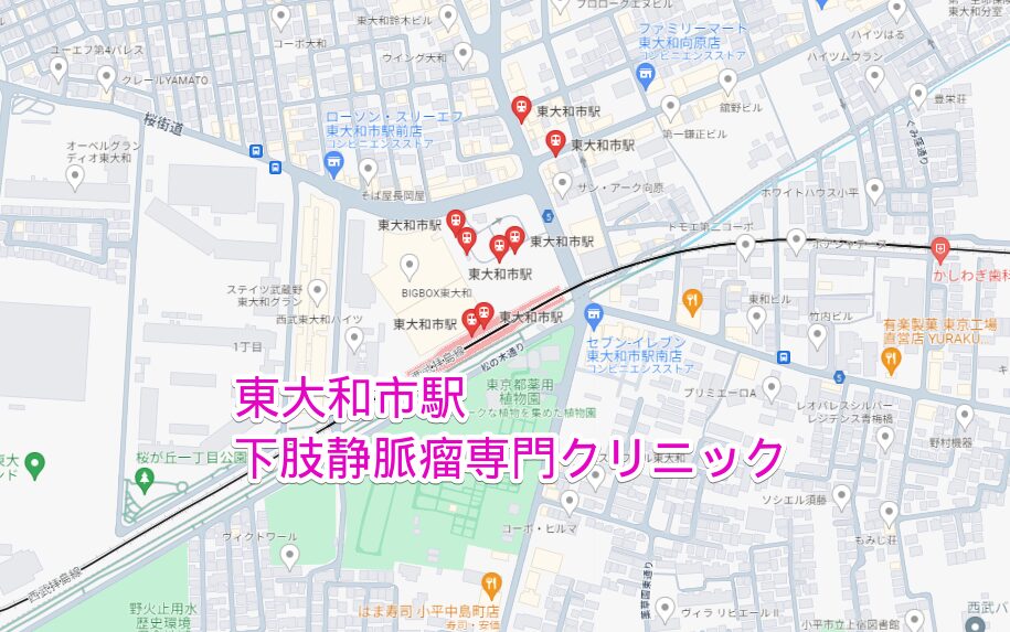 東大和市駅から行く下肢静脈瘤専門クリニック