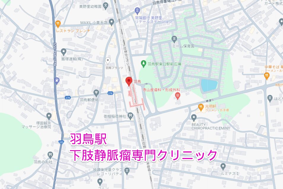 羽鳥駅周辺の下肢静脈瘤専門クリニック