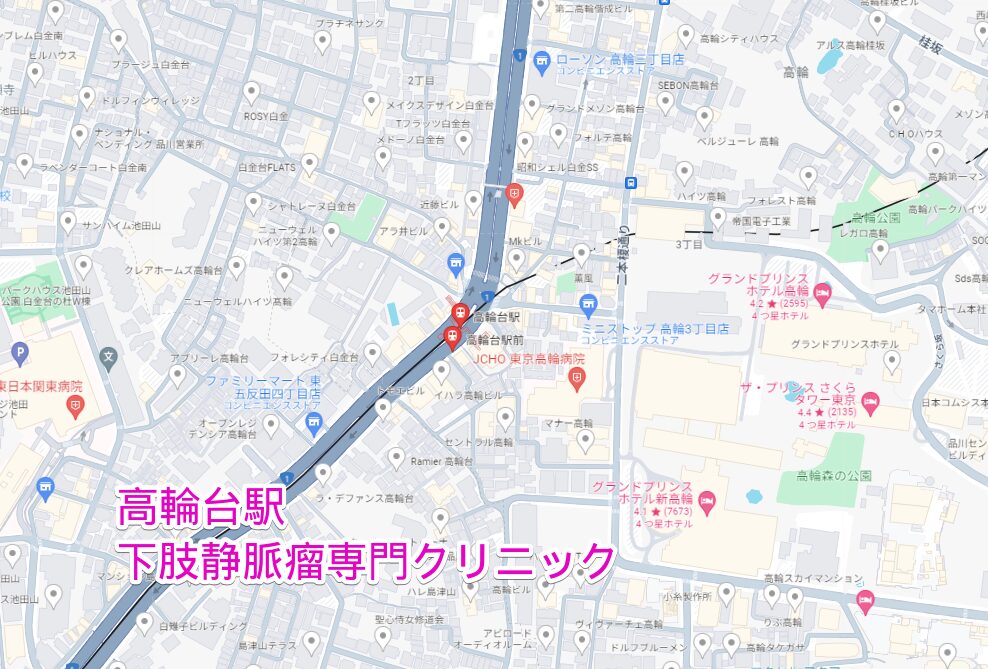 高輪台駅周辺の下肢静脈瘤専門クリニック
