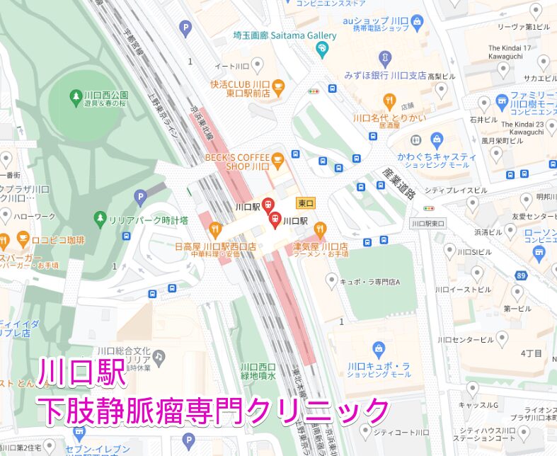 川口駅周辺の下肢静脈瘤専門クリニック