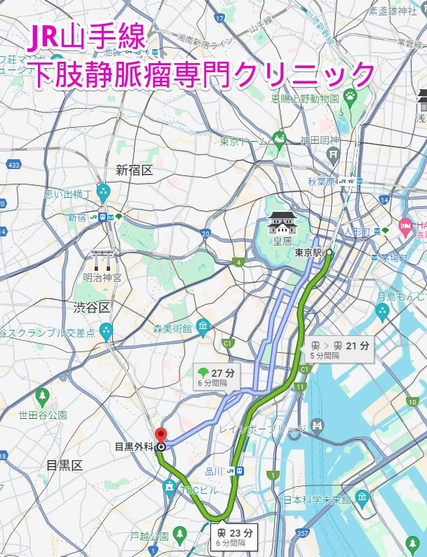 JR山手線沿線の下肢静脈瘤専門クリニック