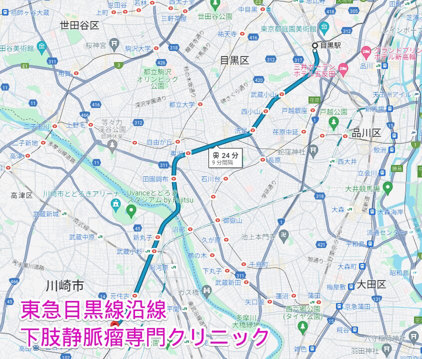 東急目黒線沿線の下肢静脈瘤専門クリニック