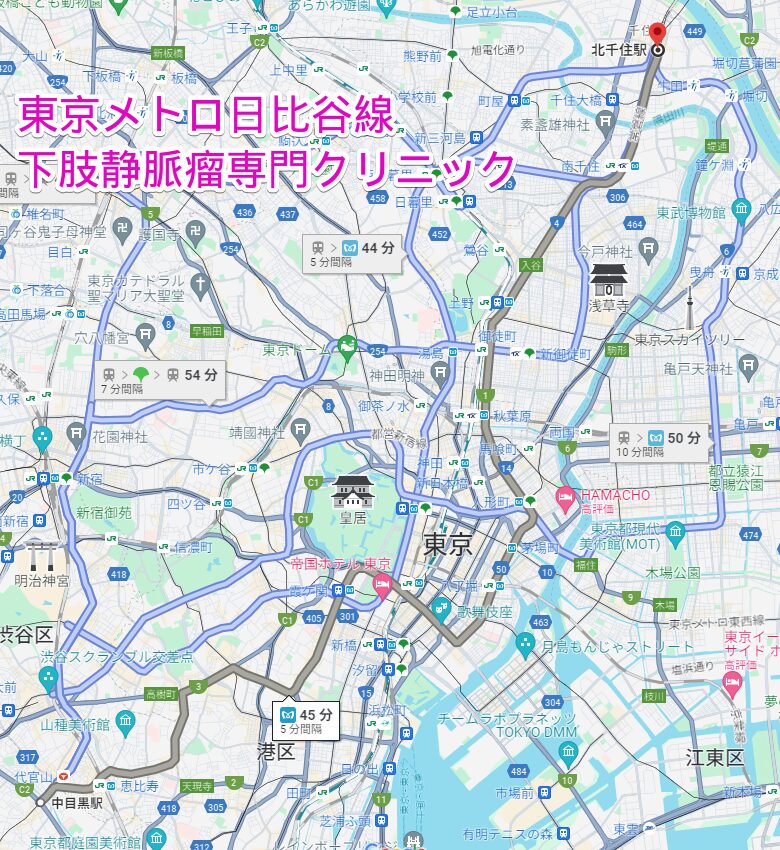 東京メトロ日比谷線沿線の下肢静脈瘤専門クリニック