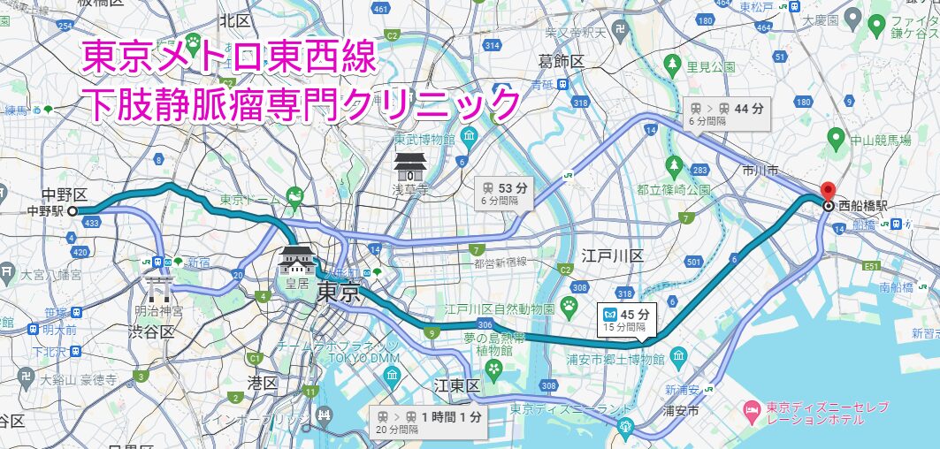 東京メトロ東西線沿線の下肢静脈瘤専門クリニック