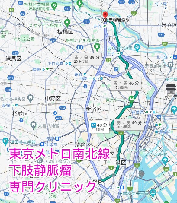 東京メトロ南北線沿線の下肢静脈瘤専門クリニック
