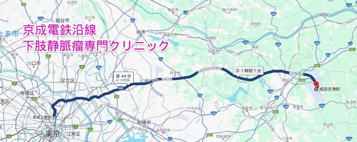 京成電鉄沿線の下肢静脈瘤専門クリニック