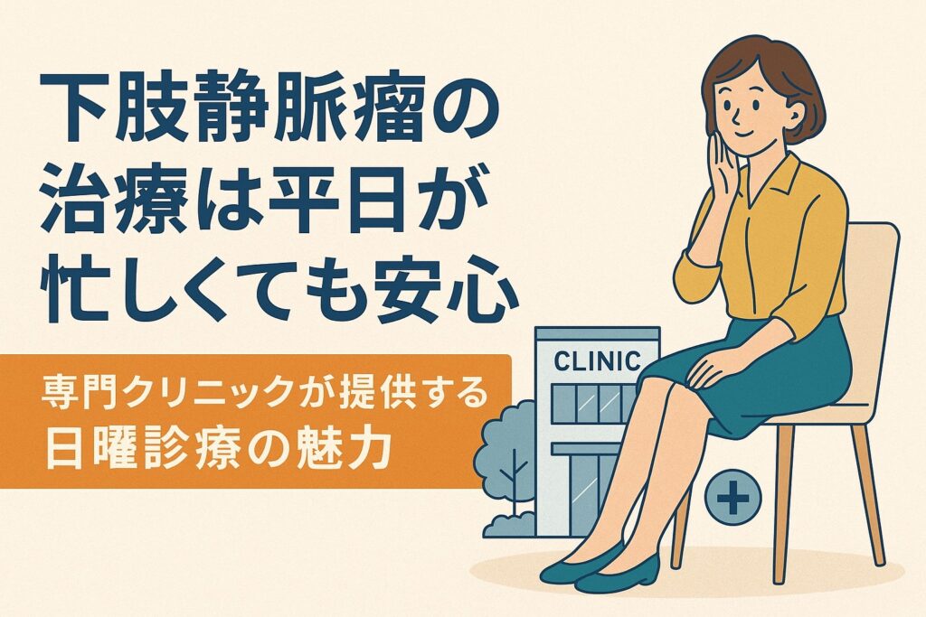 下肢静脈瘤の専門治療が日曜日に受けられる｜通院しやすい目黒外科の強みとは