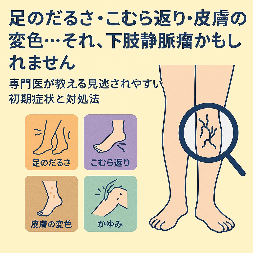 足のだるさ・こむら返り・皮膚の変色…それ、下肢静脈瘤かもしれません｜専門医が教える見逃されやすい初期症状と対処法