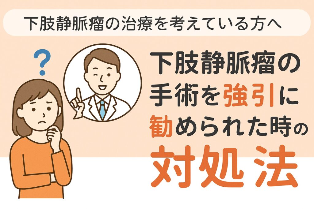 【専門医が解説】下肢静脈瘤の手術を強引に勧められたら？納得のいく治療選びのポイントとは