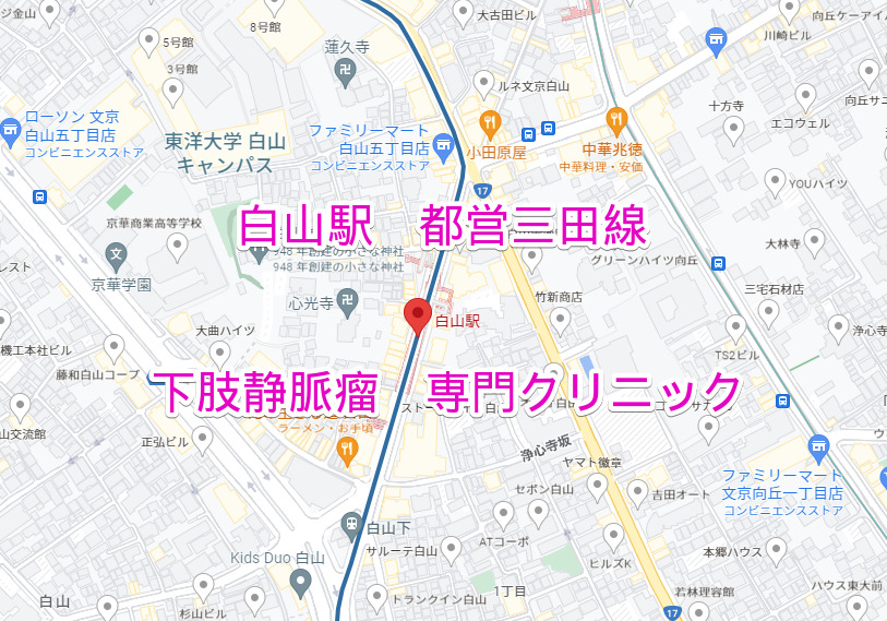 白山駅 都営三田線下肢静脈瘤治療専門クリニック
