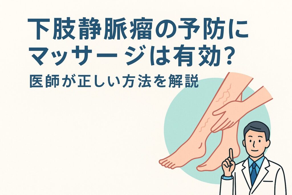 下肢静脈瘤の予防にマッサージは有効？医師が正しい方法を解説