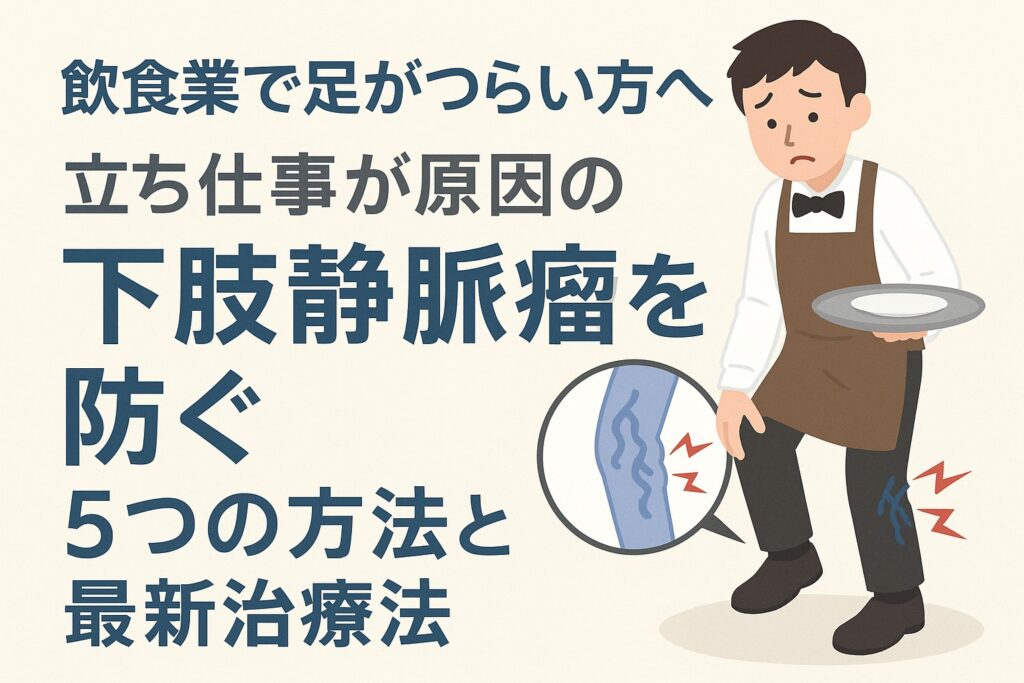飲食業で足がつらい方へ｜立ち仕事が原因の下肢静脈瘤を防ぐ5つの方法と最新治療法
