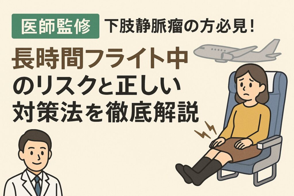 【医師監修】下肢静脈瘤の方必見！長時間フライト中のリスクと正しい対策法を徹底解説